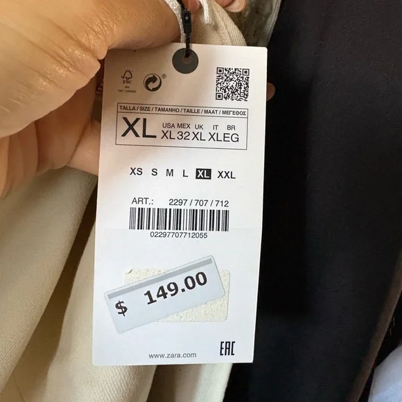 NWT ZARA TAILORED DOUBLE
BREASTED BLAZER ecru color XL - Picture 11 of 11